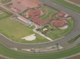 Ariel view Santa Anita California Race Track