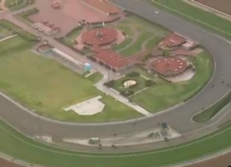 A Third Horse has Died in just 9 Days – Santa Anita California Race Track Ariel view Santa Anita California Race Track