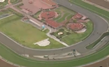A Third Horse has Died in just 9 Days – Santa Anita California Race Track Ariel view Santa Anita California Race Track