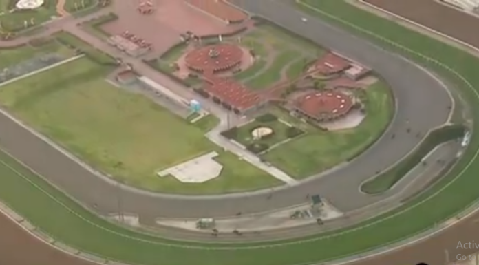 A Third Horse has Died in just 9 Days – Santa Anita California Race Track Ariel view Santa Anita California Race Track